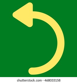 Rotate Ccw vector icon. Style is contour flat icon symbol, yellow color, green background.