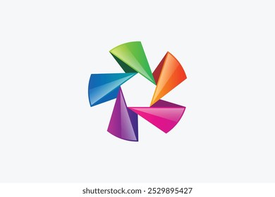 Rotate Circle Abstract Colorful Shape Connection Vector Logo Design Template