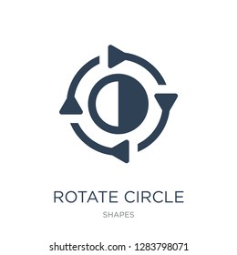 rotate circle icon vector on white background, rotate circle trendy filled icons from Shapes collection, rotate circle vector illustration
