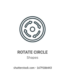 Rotate circle outline vector icon. Thin line black rotate circle icon, flat vector simple element illustration from editable shapes concept isolated stroke on white background