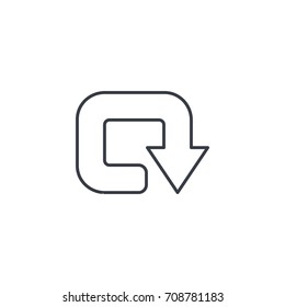 rotate, circle, round turn thin line icon. Linear vector illustration. Pictogram isolated on white background
