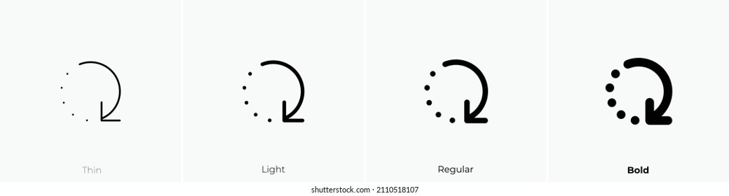 rotate clockwise 2 icon. Thin, Light Regular And Bold style design isolated on white background