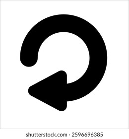 rotate clockwise Icon Symbol isolated white background. vector illustration. color editable.