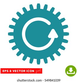 Rotate Cog EPS vector icon. Illustration style is flat iconic soft blue symbol on white background.