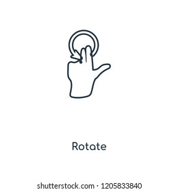 Rotate concept line icon. Linear Rotate concept outline symbol design. This simple element illustration can be used for web and mobile UI/UX.
