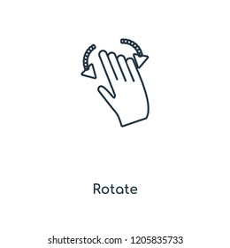 Rotate concept line icon. Linear Rotate concept outline symbol design. This simple element illustration can be used for web and mobile UI/UX.
