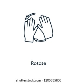 Rotate concept line icon. Linear Rotate concept outline symbol design. This simple element illustration can be used for web and mobile UI/UX.