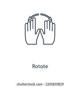 Rotate concept line icon. Linear Rotate concept outline symbol design. This simple element illustration can be used for web and mobile UI/UX.