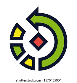 Rotate Counter Clockwise Symbol. Simple Vector Color Icon.