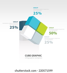 rotate cube infographic template