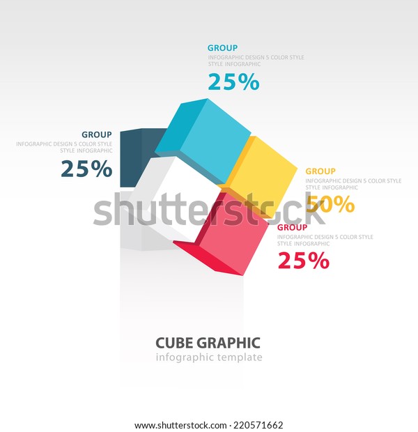 Rotate Cube Infographic Template 4 Color Stock Vector (Royalty Free ...