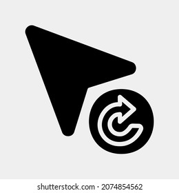Rotar la ilustración vectorial del icono del cursor en estilo sólido, usar para presentación de aplicaciones móviles del sitio web
