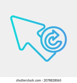 Rotar la ilustración vectorial del icono del cursor en el estilo de gradiente, usar para presentación de aplicaciones móviles del sitio web