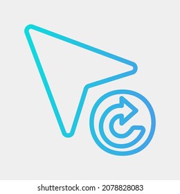 Rotar la ilustración vectorial del icono del cursor en el estilo de gradiente, usar para presentación de aplicaciones móviles del sitio web