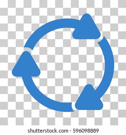 Rotate CW icon. Vector illustration style is flat iconic symbol, cobalt color, transparent background. Designed for web and software interfaces.