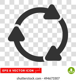 Rotate CW round icon. Vector EPS illustration style is flat iconic symbol, gray color, transparent background.
