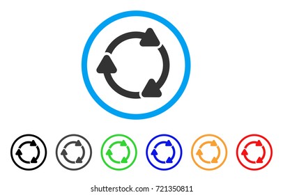 Rotate CW rounded icon. Style is a flat rotate cw grey symbol inside light blue circle with black, gray, green, blue, red, orange variants. Vector designed for web and software interfaces.