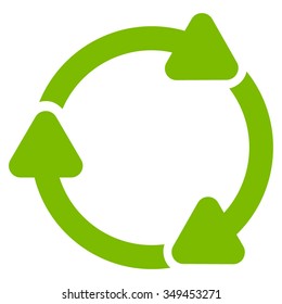 Rotate Cw vector icon. Style is flat symbol, eco green color, rounded angles, white background.