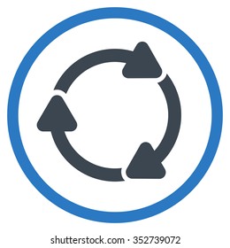 Rotate Cw vector icon. Style is bicolor flat circled symbol, smooth blue colors, rounded angles, white background.