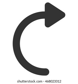 Rotate Cw vector icon. Style is linear flat icon symbol, gray color, white background.