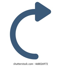 Rotate Cw vector icon. Style is linear flat icon symbol, blue color, white background.