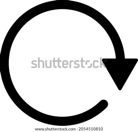 Rotate CW vector illustration. Flat illustration iconic design of rotate CW, isolated on a white background.