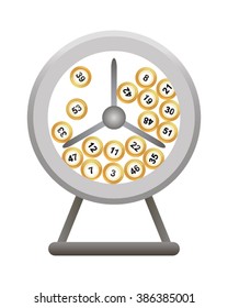 Rotate the drum with bingo balls bingo. Lottery counter. Flat vector illustration. Isolate white background. Icon. logo
