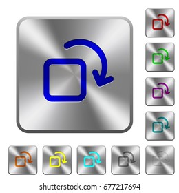 Rotate element engraved icons on rounded square glossy steel buttons