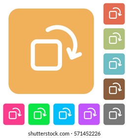 Rotate element flat icons on rounded square vivid color backgrounds.