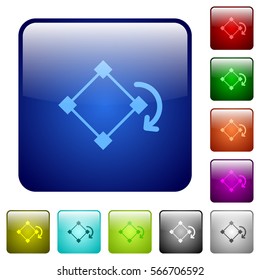 Rotate element icons in rounded square color glossy button set