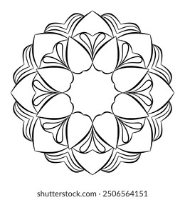 Rotate Enchanted Energies coloring book mandala page for kdp book interior, Ability to Relax, Brain Experiences, Harmonious Haven, Peaceful Portraits, Blossoming Beauty mandala design.