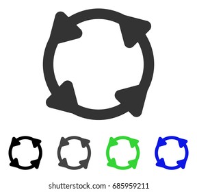 Rotate flat vector icon. Colored rotate gray, black, blue, green icon variants. Flat icon style for application design.