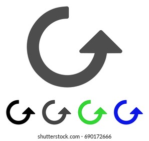 Rotate flat vector pictograph. Colored rotate, gray, black, blue, green icon versions. Flat icon style for web design.