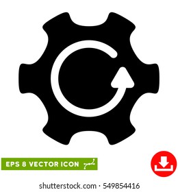 Rotate Gear EPS vector icon. Illustration style is flat iconic black symbol on white background.