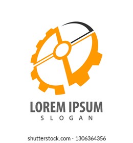 Rotate gear logo concept design. Symbol graphic template element vector