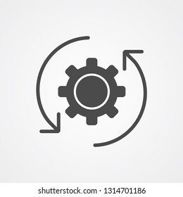 Rotate gear vector icon sign symbol
