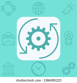 Rotate gear vector icon sign symbol