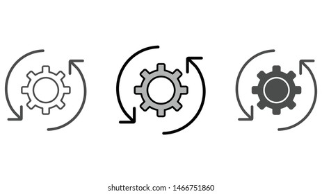 Rotate gear vector icon sign symbol