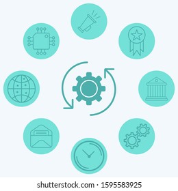 Rotate gear vector icon sign symbol