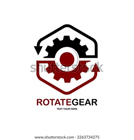Rotate gear vector logo design. Suitable for business, web, art, technology and industry