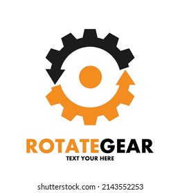 Rotate gear vector logo template. This design use arrow symbol. Suitable for industrial