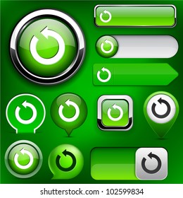 Rotate green design elements for website or app. Vector eps10.