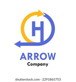 Rotate h letter vector logo template. This logo suitable for system, process,