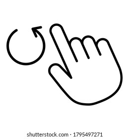 Rotate Hand Gesture Flat Icon Isolated On White Background
