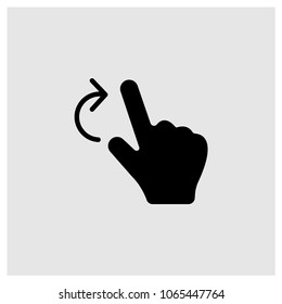 Rotate with hand  icon in trendy flat style isolated on grey background, modern symbol vector illustration for web