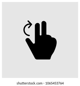 Rotate with hand vector icon in trendy flat style isolated on grey background
