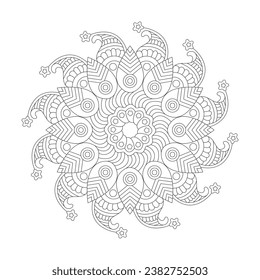 Rotate Harmonious Hues coloring book mandala page for kdp book interior, Ability to Relax, Brain Experiences, Harmonious Haven, Peaceful Portraits, Blossoming Beauty mandala design.