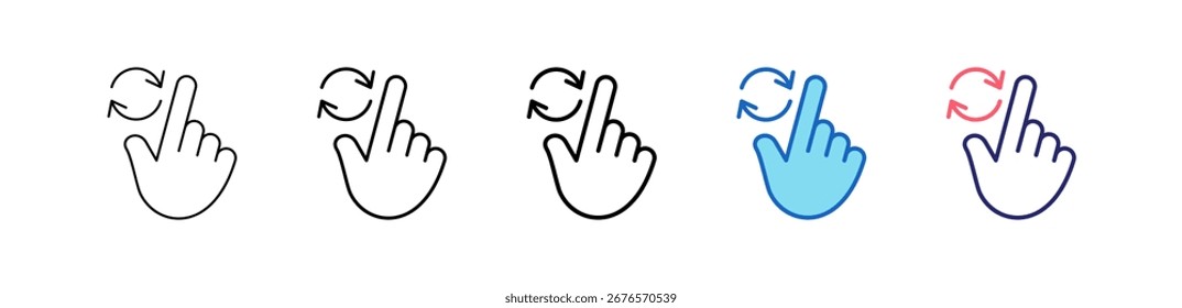 Icono De Rotación En 5 Estilos Diferentes Conjunto De Colección.