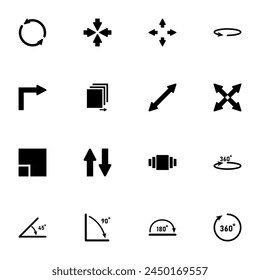 Rotate icon - Expand to any size - Change to any colour. Perfect Flat Vector Contains such Icons as arrow, move, tool, photo, slide, scale, turn, control, crop, image, animation, editing, resize