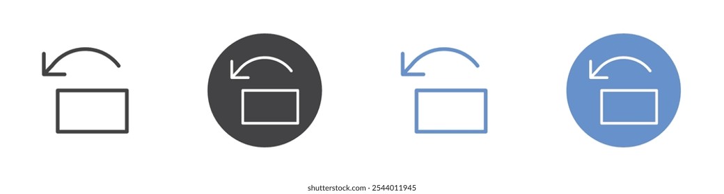 Icono de rotación Conjunto plano en color blanco y negro